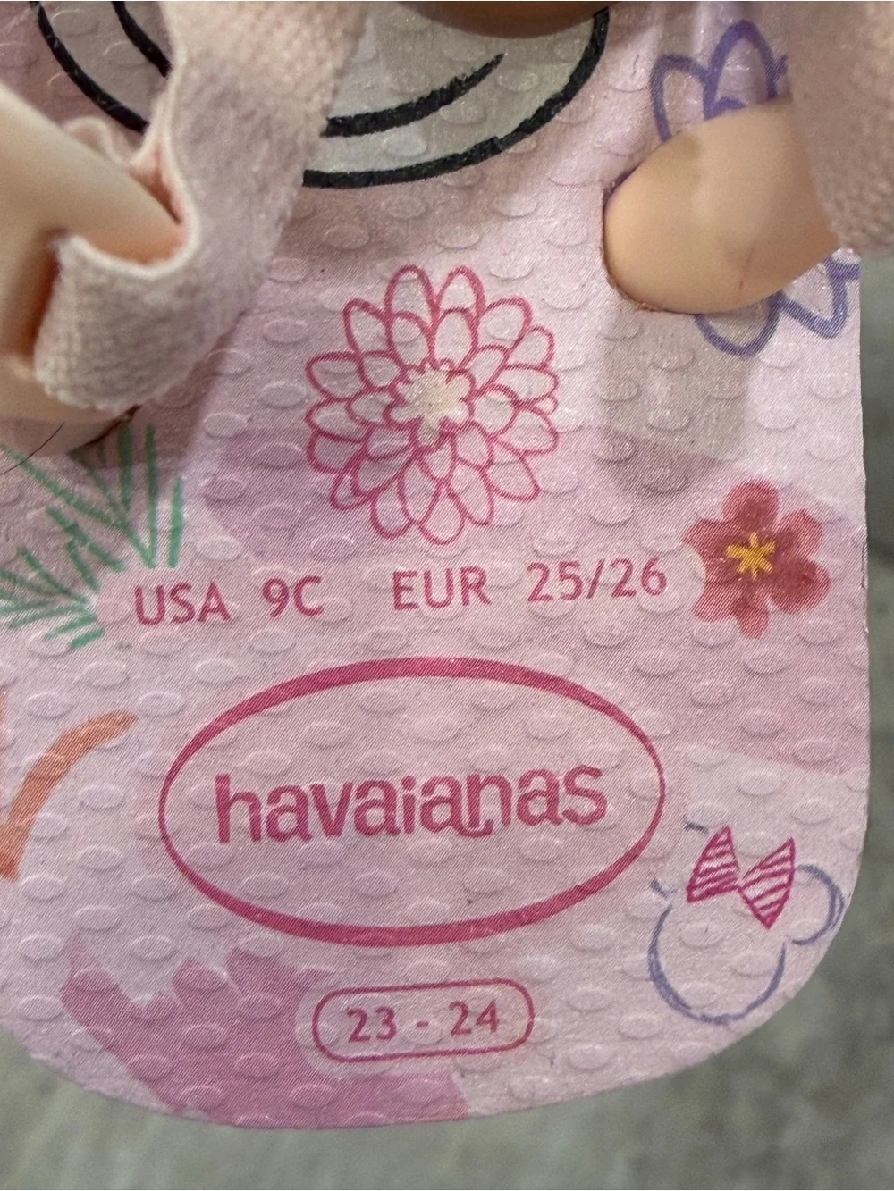 Havaianas Disney Minnie Mouse Girls Pink Flip Flops Toddler Size 9C